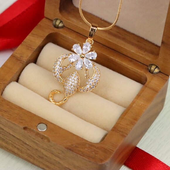 "Rose Gold Scorpio Pendant with Sparkling CZ and Floral Accent, XPPT1546 - Picture 7 of 13